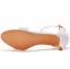 Sexy Blanche Perle Bride Cheville En Dentelle Fleur Chaussure De Mariée 2022 5 cm Talons Aiguilles Peep Toes / Bout Ouvert Mariage Sandales Talons Hauts