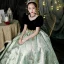 Elegant Black Rhinestone Sequins Birthday Flower Girl Dresses 2022 Ball Gown V-Neck Puffy Short Sleeve Backless Floor-Length / Long Flower Girl Dresses