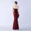 Sexy Black Sequins Evening Dresses 2024 Trumpet / Mermaid Strapless Tassel Sleeveless Backless Floor-Length / Long Evening Party Formal Dresses