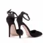 Sexy Noire Soirée Satin Sandales Femme 2023 Été Bride Cheville 11 cm Talons Aiguilles À Bout Pointu Sandales Talons Hauts