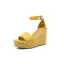 Chic / Beautiful Orange Street Wear Braid Womens Sandals 2022 Ankle Strap 12 cm Wedges Open / Peep Toe Sandals High Heels