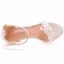 Sexy White Lace Flower Wedding Shoes 2023 Ankle Strap 11 cm Stiletto Heels Open / Peep Toe Wedding Sandals High Heels