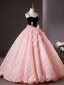 Flower Fairy Blushing Pink Appliques Prom Dresses 2025 Ball Gown Spaghetti Straps Sleeveless Backless Floor-Length / Long Formal Dresses