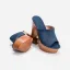 Chic / Beautiful Navy Blue Summer Street Wear Womens Sandals 2022 11 cm Thick Heels Open / Peep Toe Sandals High Heels