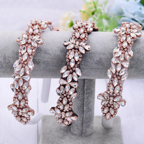 Chic / Beautiful Black Handmade  Rhinestone Cocktail Party Evening Party Headbands Bridal Hair Accessories 2023 Alloy