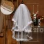 Modest / Simple White Handmade  Appliques Wedding Veils 2025 Tulle