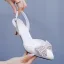 Charming White Rhinestone Bow Evening Party Womens Sandals 2026 6 cm Stiletto Heels Pointed Toe Sandals High Heels