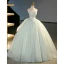 Elegant Sage Green Appliques Prom Dresses 2023 Ball Gown Strapless Sleeveless Backless Floor-Length / Long Prom Formal Dresses