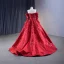 High-end Fashion Red Beading Sequins Prom Dresses 2023 Ball Gown Off-The-Shoulder 3/4 Sleeve Backless Sweep Train Formal Dresses