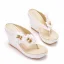 Fashion White Appliques Beach Outdoor / Garden Womens Sandals 2024 9 cm Wedges Open / Peep Toe Sandals