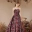 Chic / Beautiful Burgundy Rose Prom Dresses 2023 A-Line / Princess Strapless Sleeveless Backless Floor-Length / Long Prom Formal Dresses