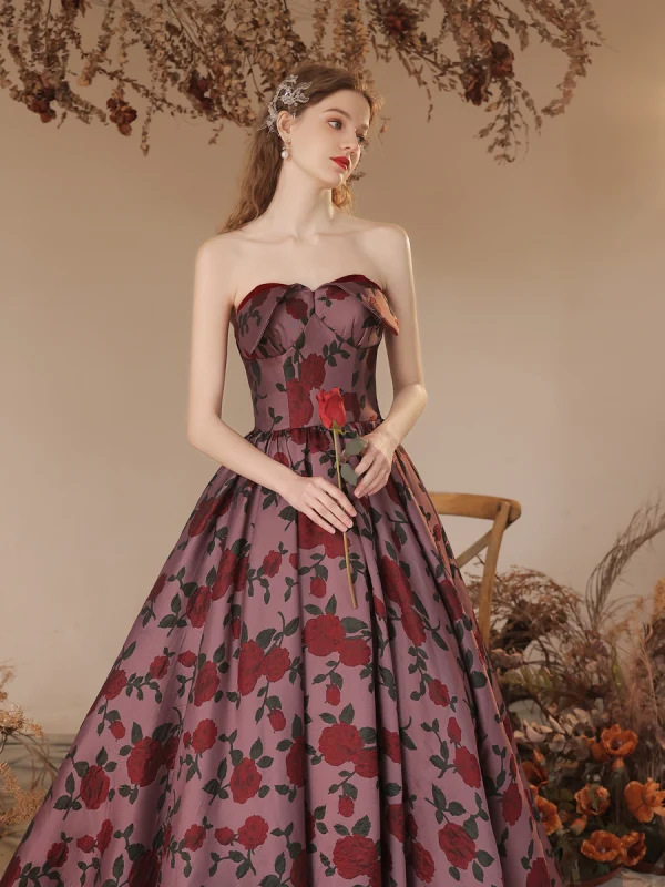 burgundy rose dress Rose Lace Flower Girl Dress in Burgundy 3T / Burgundy main image 0