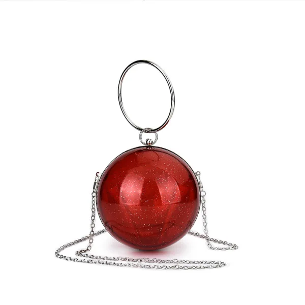 Fashion Transparent Acrylic Round Evening Party Clutch Bags Handbag 2023