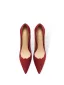 Elegant Burgundy Lace Prom Wedding Shoes 2024 Leather 8 cm Stiletto Heels Pointed Toe Pumps High Heels