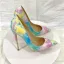 Ungewöhnlich Multifarben Gekritzel Ball Pumps 2022 12 cm Stilettos Spitzschuh Pumps Hochhackige