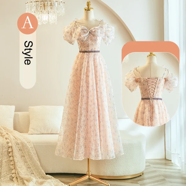 Chic / Beautiful Blushing Pink Beading Bridesmaid Dresses 2023 A-Line / Princess Short Sleeve Backless Sash Floor-Length / Long Bridesmaid Dresses