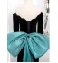 Élégant Noire Robe De Bal 2024 Trompette / Sirène De l'épaule 3/4 Manches Dos Nu Noeud Train De Balayage Promo Robe De Ceremonie