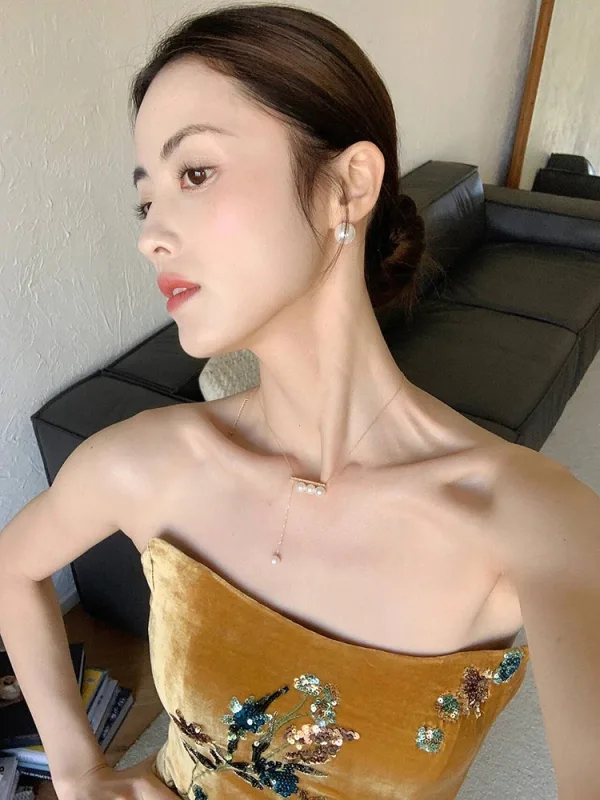 Chinese style Sexy Royal Blue Sequins Evening Dresses 2024 Trumpet / Mermaid Strapless Sleeveless Backless Sweep Train Evening Party Formal Dresses