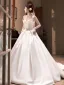 Elegant White Pearl Satin Wedding Dresses 2024 Ball Gown Strapless Sleeveless Backless Court Train Wedding