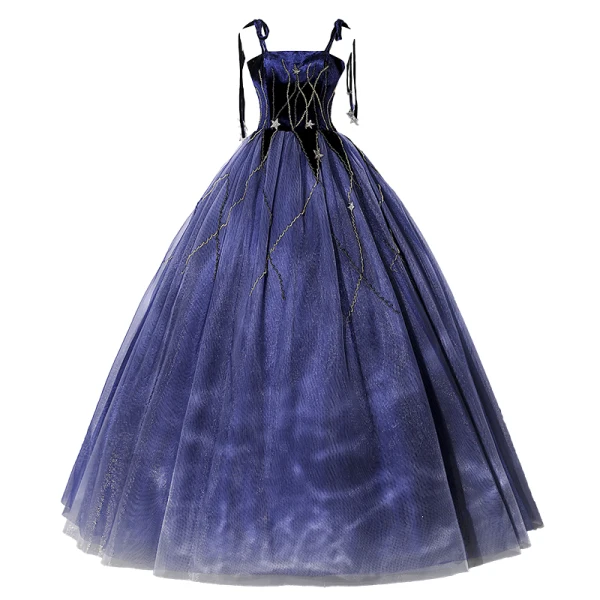 Elegante Marineblau Perlenstickerei Pailletten Star Ballkleider 2022 Ballkleid Spaghettiträger Ärmellos Rückenfreies Lange Festliche Kleider