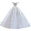 High End Weiß Perlenstickerei Pailletten Brautkleider / Hochzeitskleider 2022 Ballkleid Off Shoulder Ärmellos Rückenfreies Lange Hochzeit