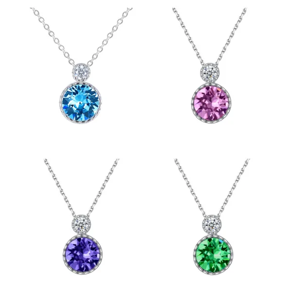 Charming Sky Blue Crystal Sterling Silver Evening Party Necklaces Bracelets 2023 Accessories