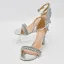Seksowne Błyszczące Srebrny Rhinestone Cekiny Buty Ślubne 2023 8 cm Grubym Obcasie Z Paskiem Peep Toe Ślub Sandały Wysokie Obcasy