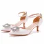 Chic / Belle Blanche Faux Diamant Chaussure De Mariée 2023 Bride Cheville 5 cm Talons Aiguilles À Bout Pointu Mariage Sandales Talons Hauts