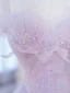 Charming Lavender Beading Pearl Sequins Evening Dresses 2023 A-Line / Princess Off-The-Shoulder Sleeveless Backless Floor-Length / Long Evening Party Formal Dresses