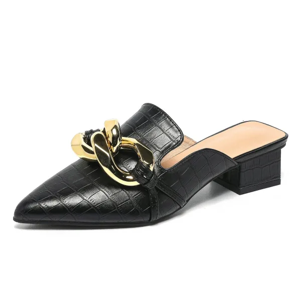 Schlicht Weiß Freizeit Sommer Sandalen Damen 2023 Spitzschuh Low Heel Sandaletten Hochhackige