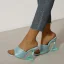 Chic / Beautiful Pool Blue Street Wear Summer Womens Sandals 2022 9 cm Stiletto Heels Crystal Open / Peep Toe Sandals High Heels