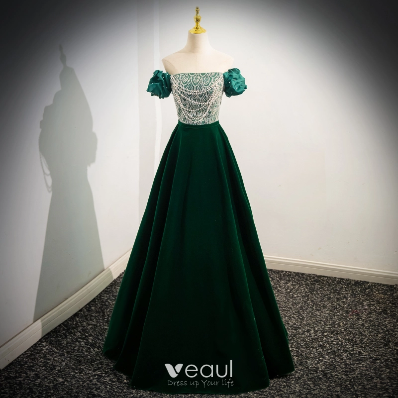 Clara Sin Tirante Hasta El Topillo Lentejuelas Vestido Verde Oscuro main image 0