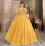 Vintage / Retro Dark Green Beading Glitter Prom Dresses 2024 Ball Gown V-Neck Puffy Short Sleeve Backless Floor-Length / Long Prom Formal Dresses