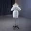 Sexy High-end White Evening Dresses 2023 A-Line / Princess Off-The-Shoulder Short Sleeve Rhinestone Bow Backless Court Train Evening Party Formal Dresses