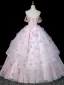 Flower Fairy Lavender Pearl Appliques Prom Dresses 2026 Ball Gown Off-The-Shoulder Short Sleeve Backless Tulle Floor-Length / Long Formal Dresses