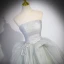 Charmant Vert Cendré Perlage Paillettes Robe De Bal 2023 Robe Boule Bustier Sans Manches Dos Nu Train De Balayage Robe De Ceremonie