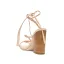 Sexy Beige Abend Sandalen Damen 2022 Flechten Knöchelriemen 11 cm Thick Heels Peeptoes Sandaletten Hochhackige