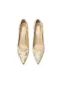 Chic / Beautiful Champagne Floral Embroidered Prom Pumps 2026 Leather 8 cm Stiletto Heels Pointed Toe Pumps High Heels