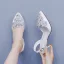 Élégant Simple Blanche Faux Diamant Chaussure De Mariée 2026 6 cm Talons Aiguilles À Bout Pointu Mariage Talons Hauts