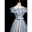 Chic / Belle Bleu Ciel Perlage Paillettes Appliques Robe De Bal 2023 Princesse De l'épaule Noeud Ceinture Sans Manches Dos Nu Longue Promo Robe De Ceremonie