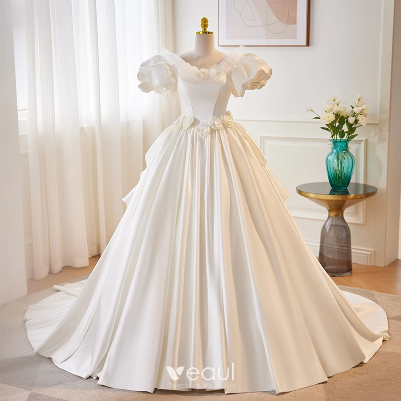 Short White Puffy Wedding Dresses