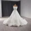 High-end White Flower Pleated Wedding Dresses 2024 Ball Gown Strapless Sleeveless Backless Cathedral Train Tulle Wedding