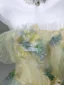 High-end Flower Fairy Multi-Colors Appliques Prom Dresses 2025 Ball Gown Off-The-Shoulder Short Sleeve Backless Sweep Train Formal Dresses
