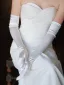 Vintage / Originale Simple Ivoire Faux Diamant Satin Mariage Gants Mariage 2025