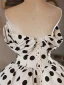 Fashion White Homecoming Spotted Graduation Dresses 2024 Ball Gown Strapless Sleeveless Backless Short Formal Dresses