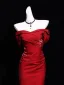 Sexy Red Evening Dresses 2026 Trumpet / Mermaid Off-The-Shoulder Short Sleeve Backless Floor-Length / Long Formal Dresses