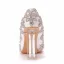 Charmant Blanche Cristal Chaussure De Mariée 2022 9 cm Talons Épais Faux Diamant À Bout Pointu Mariage Escarpins Talons Hauts