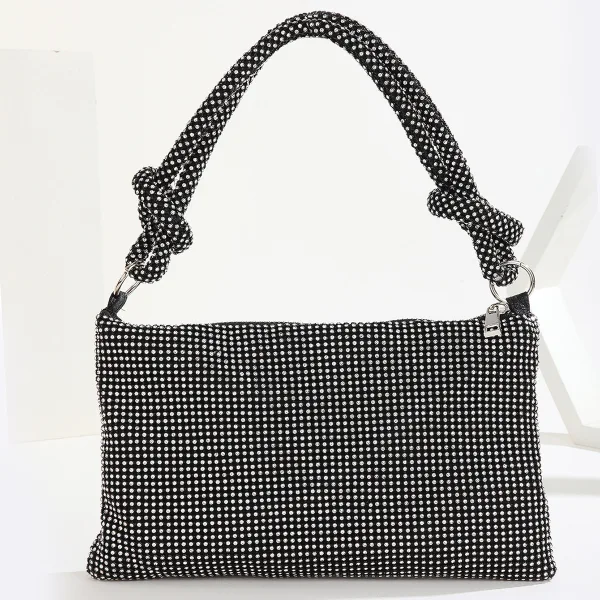 Scintillantes Mode Argenté Faux Diamant Soirée Pochette Sac à main 2023