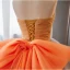 Elegant Orange Beading Prom Dresses 2023 Ball Gown Strapless Sleeveless Backless Bow Floor-Length / Long Prom Formal Dresses