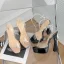 Sexy Transparent Beige Evening Party Womens Sandals 2023 13 cm Thick Heels Open / Peep Toe Sandals High Heels